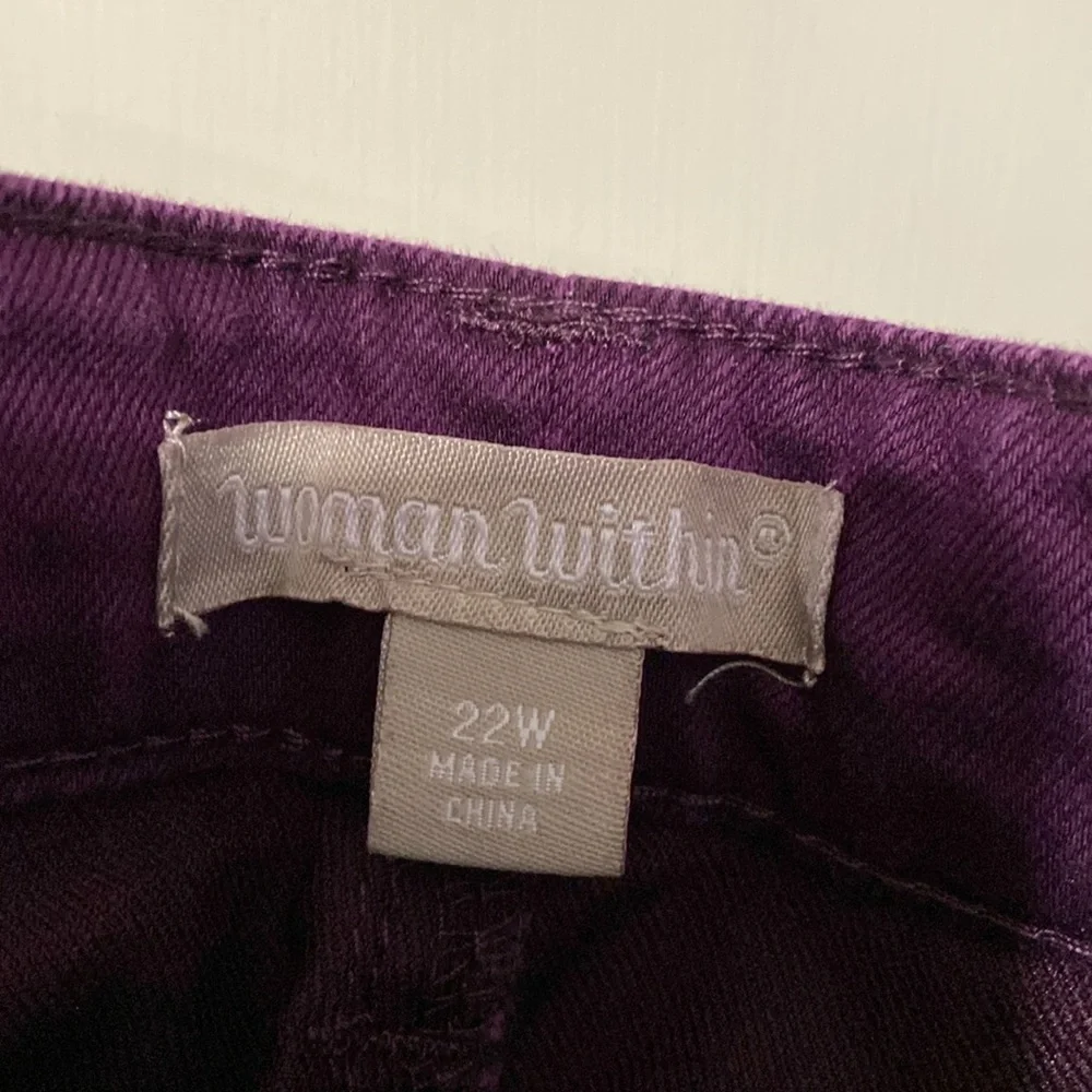 Woman Within Purple Ladies Jeans 22W - Picture 2 of 8